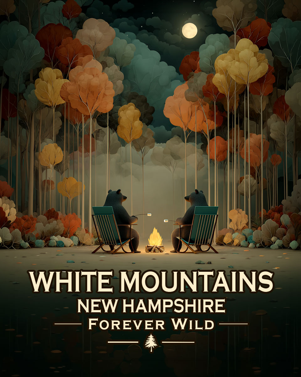 White Mountains, New Hampshire  - Forever Wild - Black Bears Roasting Marshmallows