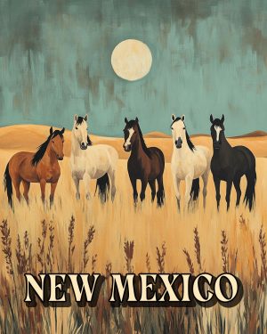 Wild Horses -  New Mexico Souvenir Art Print