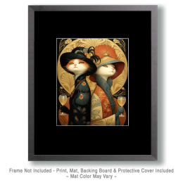 Sly Cats on the Town - Funny Wine Art