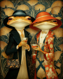 Sly Toads from Tuberville - Funny Wine Art Print