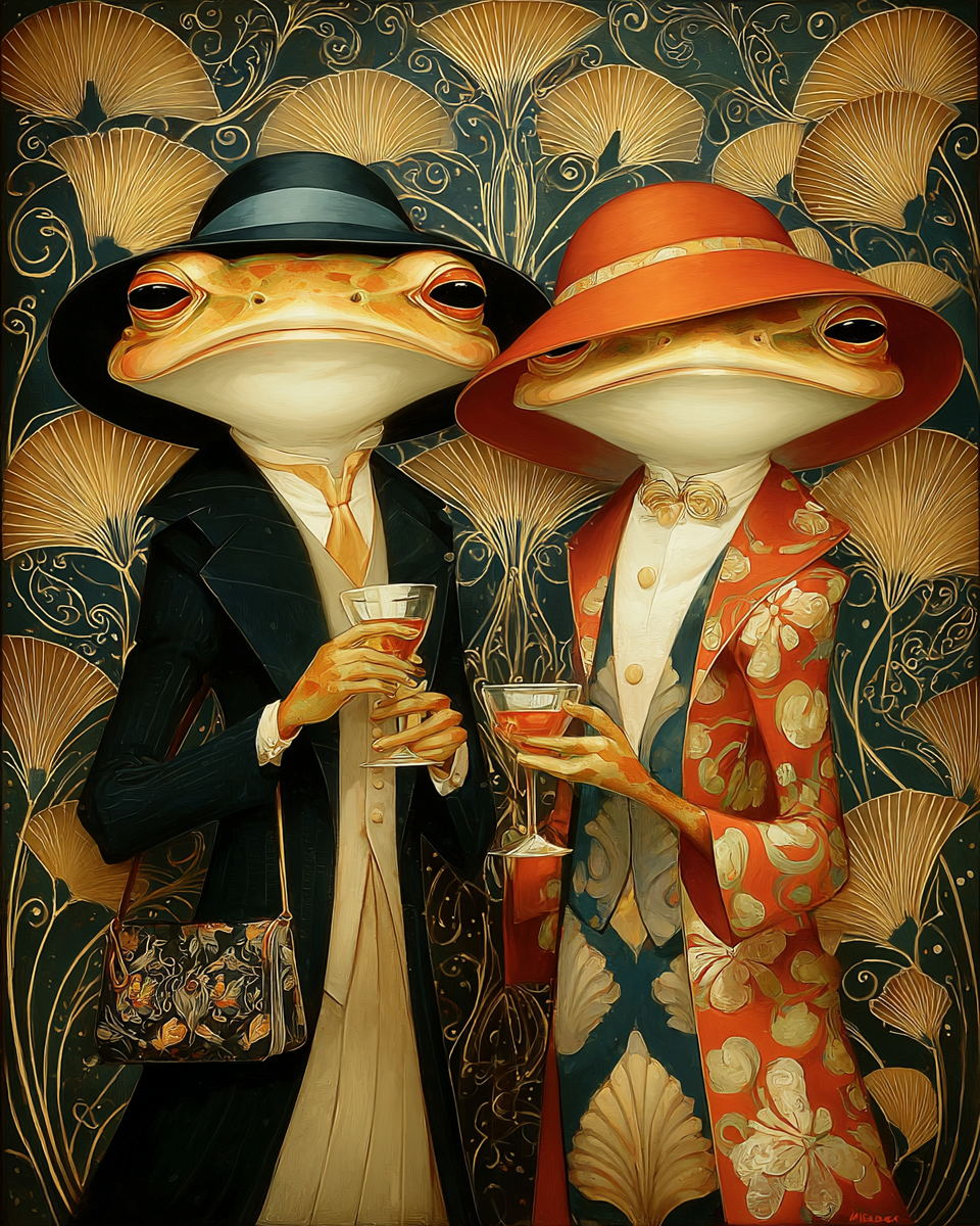 Sly Toads from Tuberville - Funny Wine Art Print