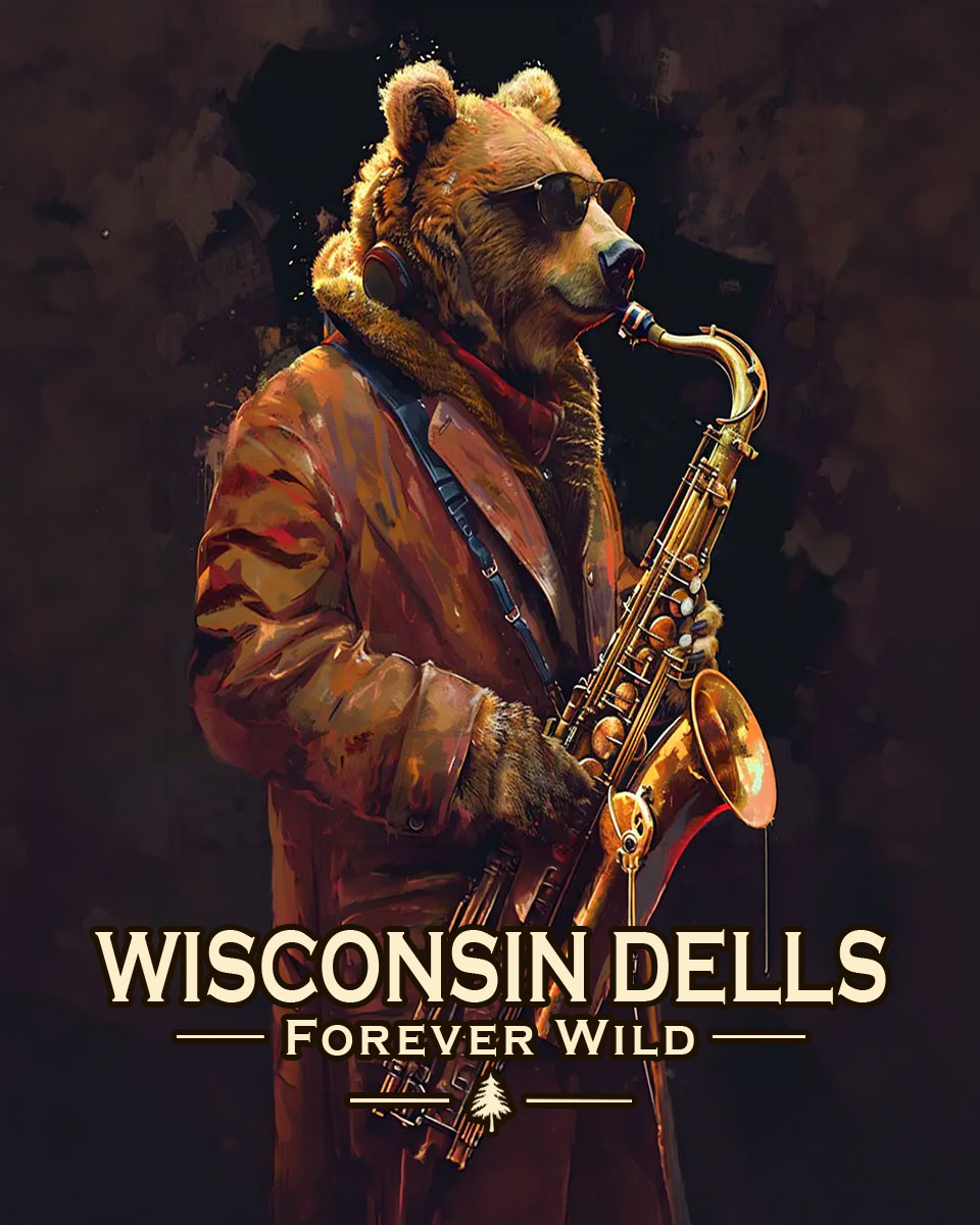 Wisconsin Dells  - Forever Wild - Bear Playing the Saxaphone