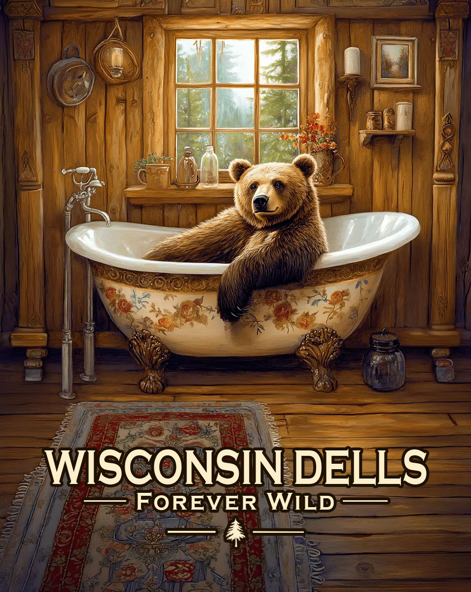 Wisconsin Dells  - Forever Wild - Black Bear in Tub