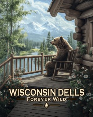 Wisconsin Dells  - Forever Wild - Black Bear on Porchpng
