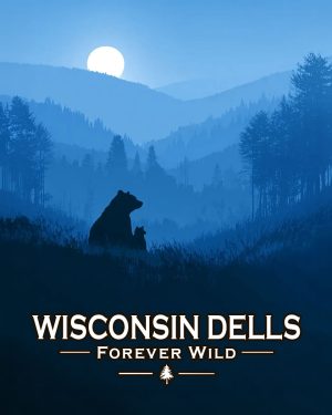 Wisconsin Dells  - Forever Wild - Mother Bear and Cub Enjoy the Evening