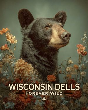 Wisconsin Dells  - Forever Wild - Vintage Style Black Bear