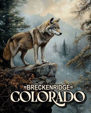 Wolf Looking the Land Over - Breckenridge, Colorado Souvenir Art Print