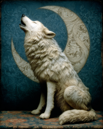 BOHO Howling Wolf Art Print