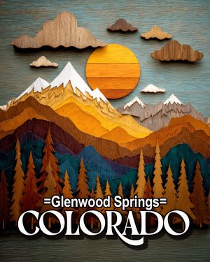 Wood Relief Sunset -  Glenwood Springs Souvenir Art Print