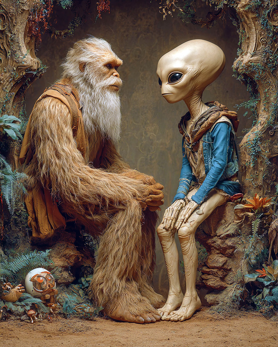 You're From Where? -  Funny Bigfoot Alien Artwork