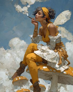 Yellowstone Fairy Smoking Marijuana Joint - Faires Art Print