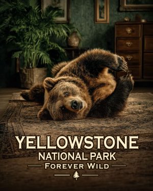 Yellowstone National Park  - Forever Wild - Bear Playing on Rug