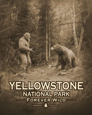 Yellowstone National Park  - Forever Wild - Bigfoot Discussing Things with a Bear