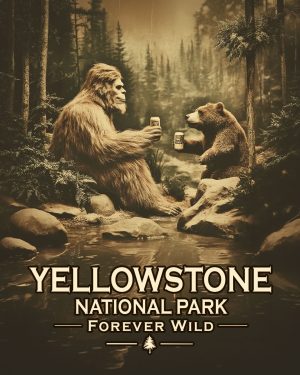 Yellowstone National Park  - Forever Wild - Bigfoot Toasts Bear