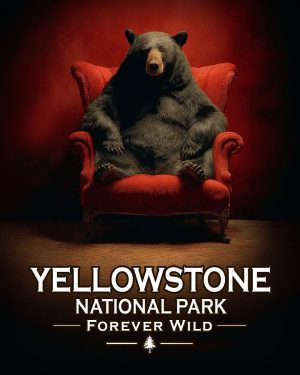 Yellowstone National Park  - Forever Wild - Lazy Bear in Chair