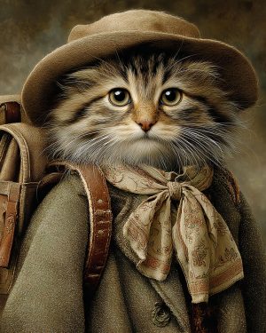 Young Milo Hikerman - Maine Coon Cat Art Print