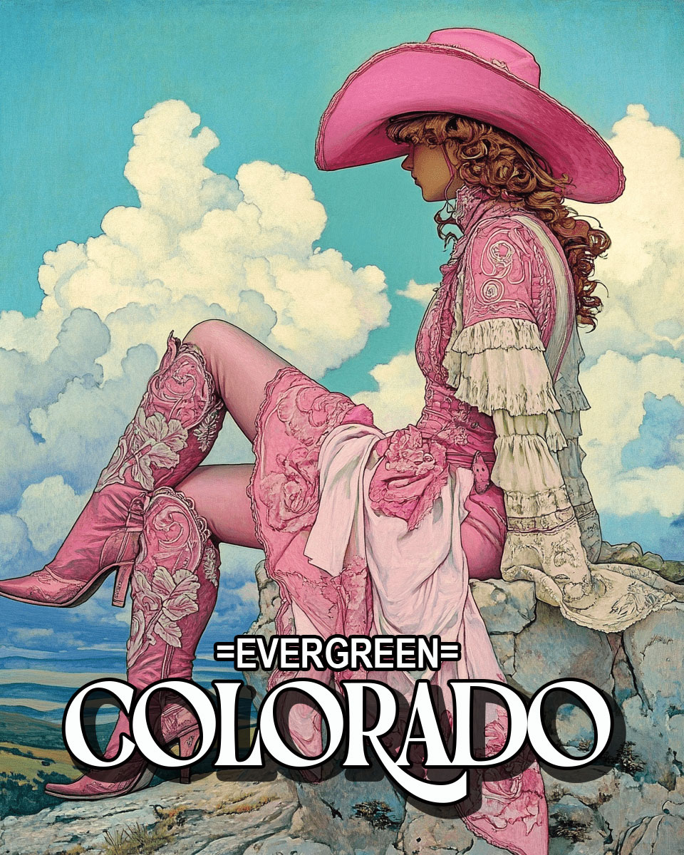 Young Pink Cowgirl - Boulder Colorado Souvenir Art Print.jpg