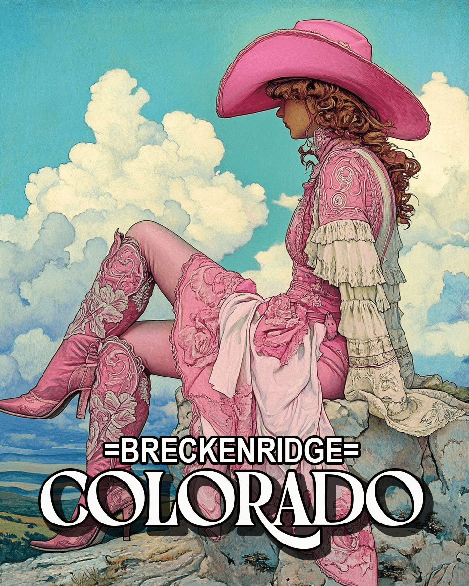 Young Pink Cowgirl - Breckenridge, Colorado Souvenir Art Print
