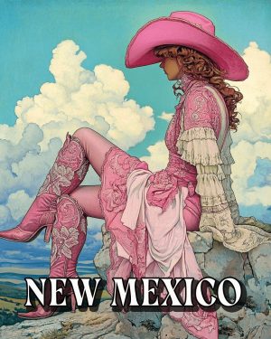 Young Pink Cowgirl -  New Mexico Souvenir Art Print