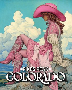 Young Pink Cowgirl -  Pikes Peak Souvenir Art Print