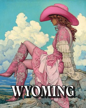 Young Pink Cowgirl -  Wyoming Souvenir Art Print