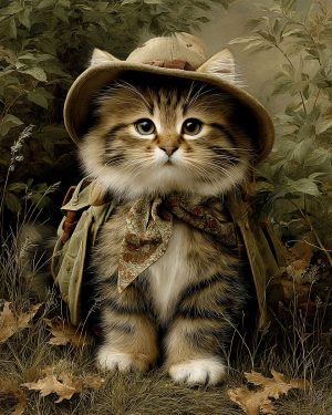 Young Teddy Timbermane - Maine Coon Cat Art Print