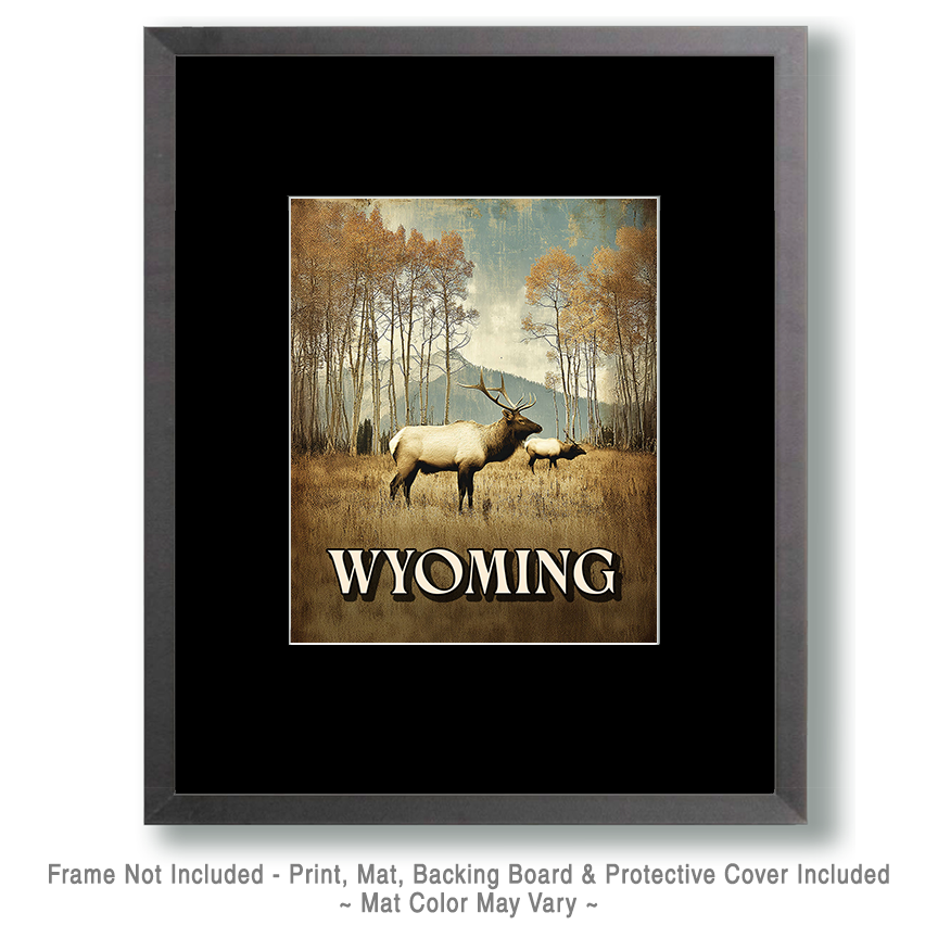 A Couple of Bull Elk - Wyoming Souvenir Art Print - Image 2