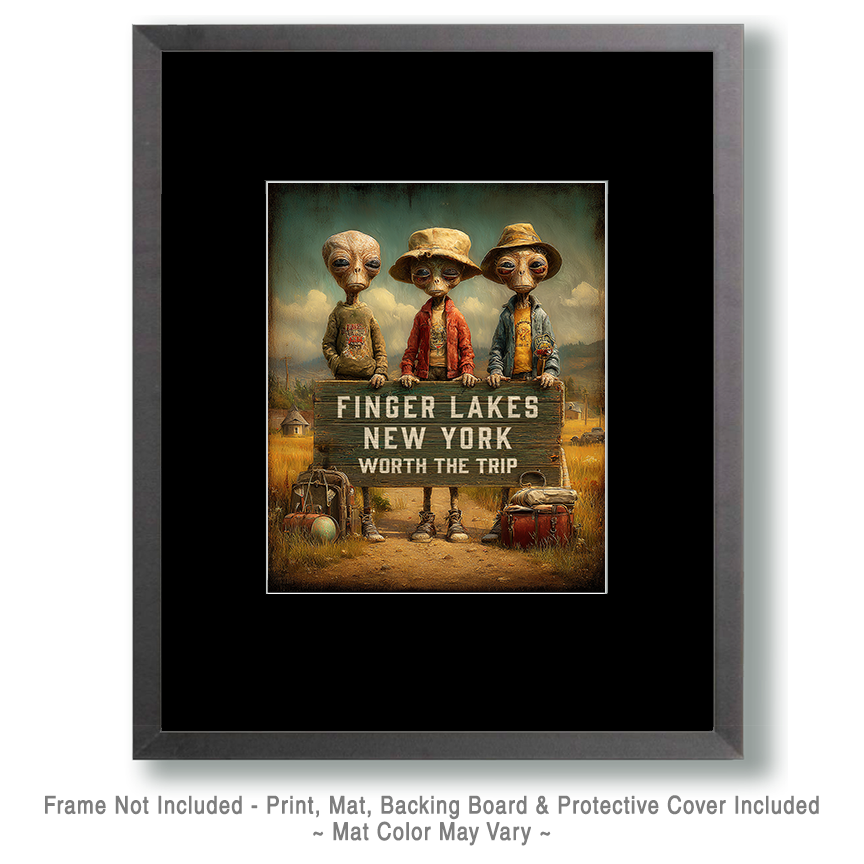 Aliens Worth The Trip - Finger Lakes, New York Souvenir Art Print - Image 2