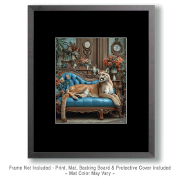 Mountain Lion Lounging in a Parlor - Funny Bathroom Art