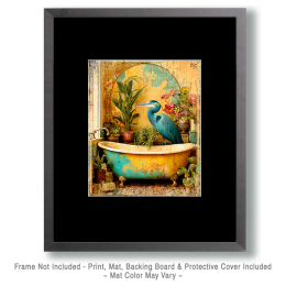 Great Blue Heron Wall Art - Funny Bathroom Art Print