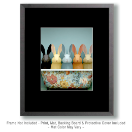 Five Rabbits in a Bathtub - Funny Bathroom Art