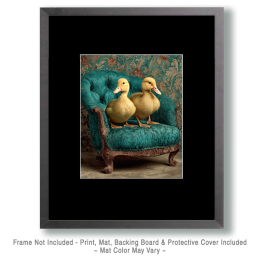 Two Ducks on a Chair - Funny Bathroom Art
