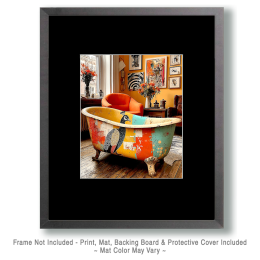 Peackock Artwork Integrated in Bathtub - Funny Bathroom Art