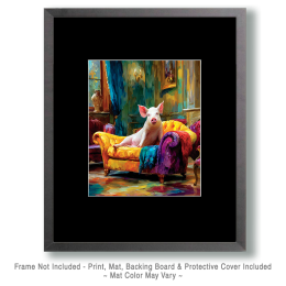 Pig Lounging in Stuffed Chair - Funny Animal Art