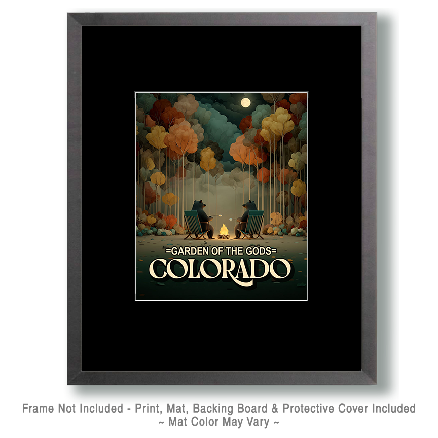 Bears Roasting Marshmallows - Garden of the Gods Souvenir Art Print - Image 2