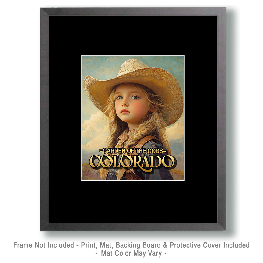 Beautiful Young Cowgirl - Garden of the Gods Souvenir Art Print - Image 2