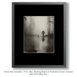 Bigfoot Walking His Cat - Vintage Bigfoot Art