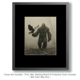 Bigfoot with Bald Eagle - Vintage Bigfoot Art