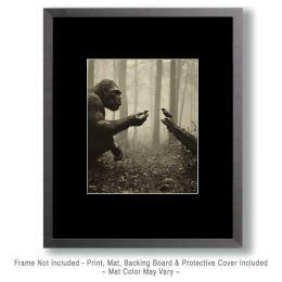 Feeding a Bird - Vintage Bigfoot Art