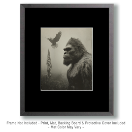 Bald Eagle & American Flag - Vintage Bigfoot Art