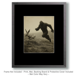 The Jackrabbit Wins - Vintage Bigfoot Art