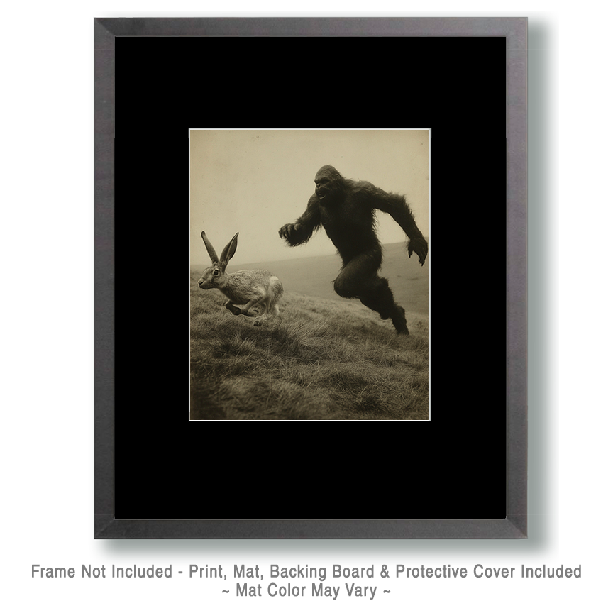 The Jackrabbit Wins - Vintage Bigfoot Art
