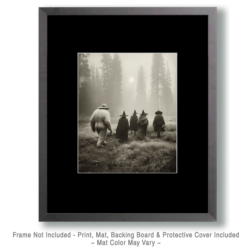 Heading to the Gathering - Vintage Bigfoot Art