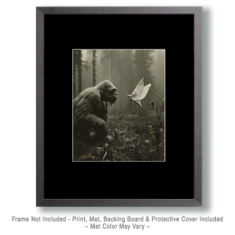 Giant Moth Sharing Some Wisdom - Vintage Bigfoot Art