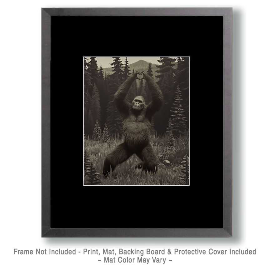 Love Hand Sign - Vintage Bigfoot Art