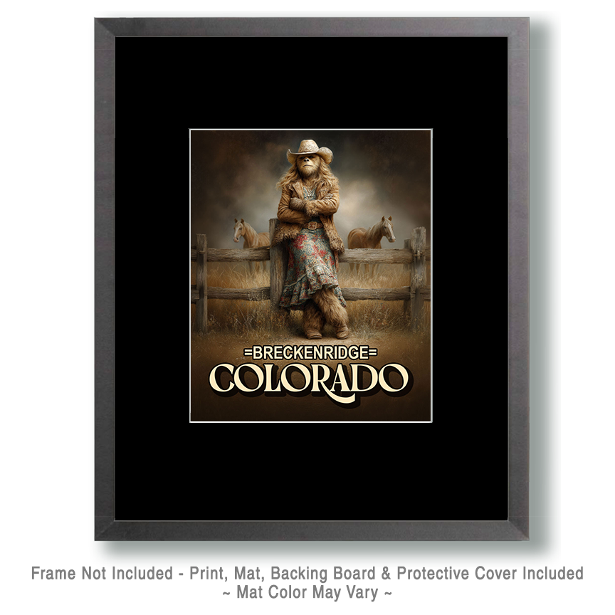 Bigfoot Cowgirl - Breckenridge, Colorado Souvenir Art Print - Image 2