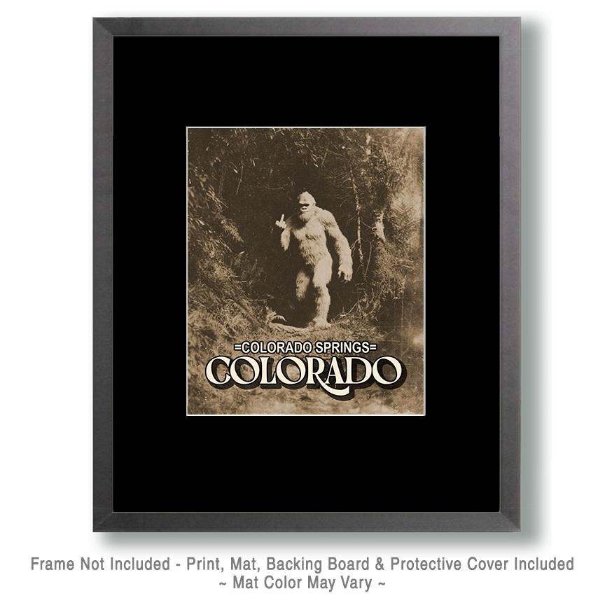 Bigfoot Giving the Finger - Colorado Springs Souvenir Art Print - Image 2