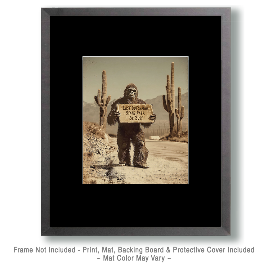 Bigfoot Hitchhiking to Lost Dutchman State Park on a Desert Road - Image 2