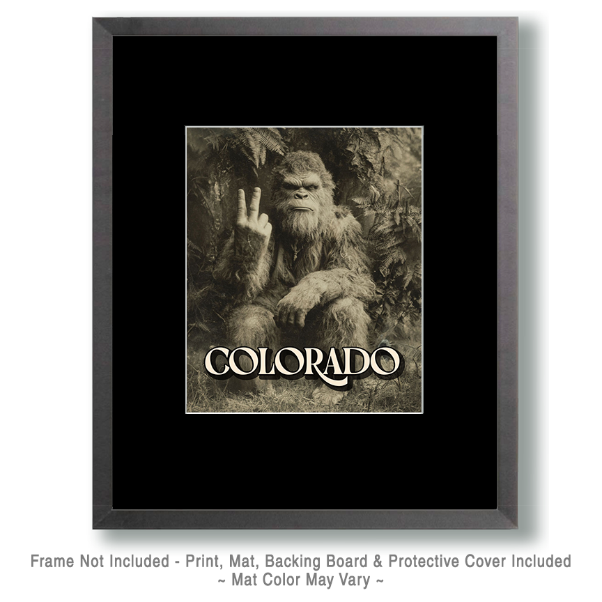 Bigfoot Peace Sign - Colorado Souvenir Art Print - Image 2