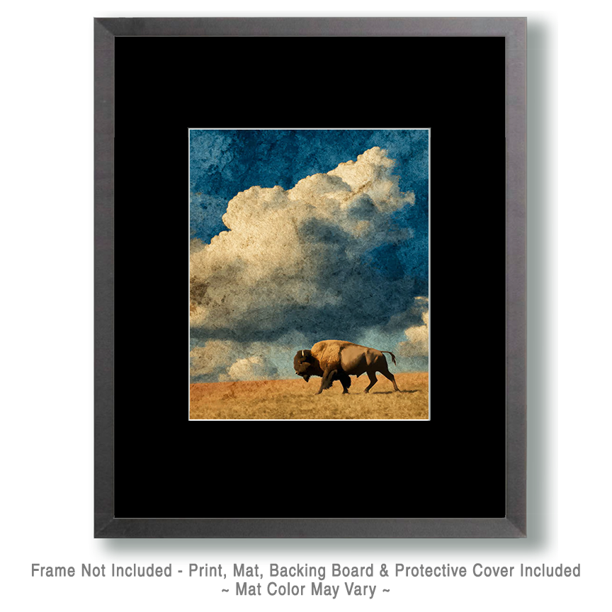Bison Stormy Afternoon Art